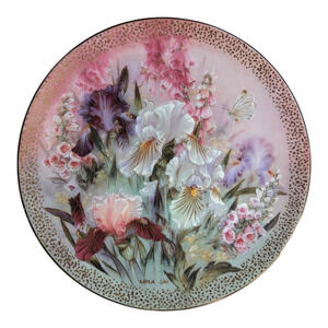 Home Decor Collector Plate Titled "Iris Quartet" By Artist Lena Liu Beautiful